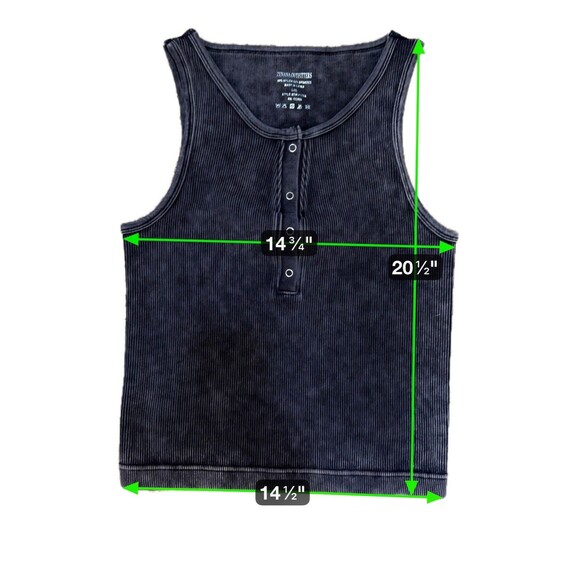 Zenana Outfitters Women Y2K Ribbed Tank Size L XL Gray Grunge Preppy 90s Neutral - Picture 7 of 7